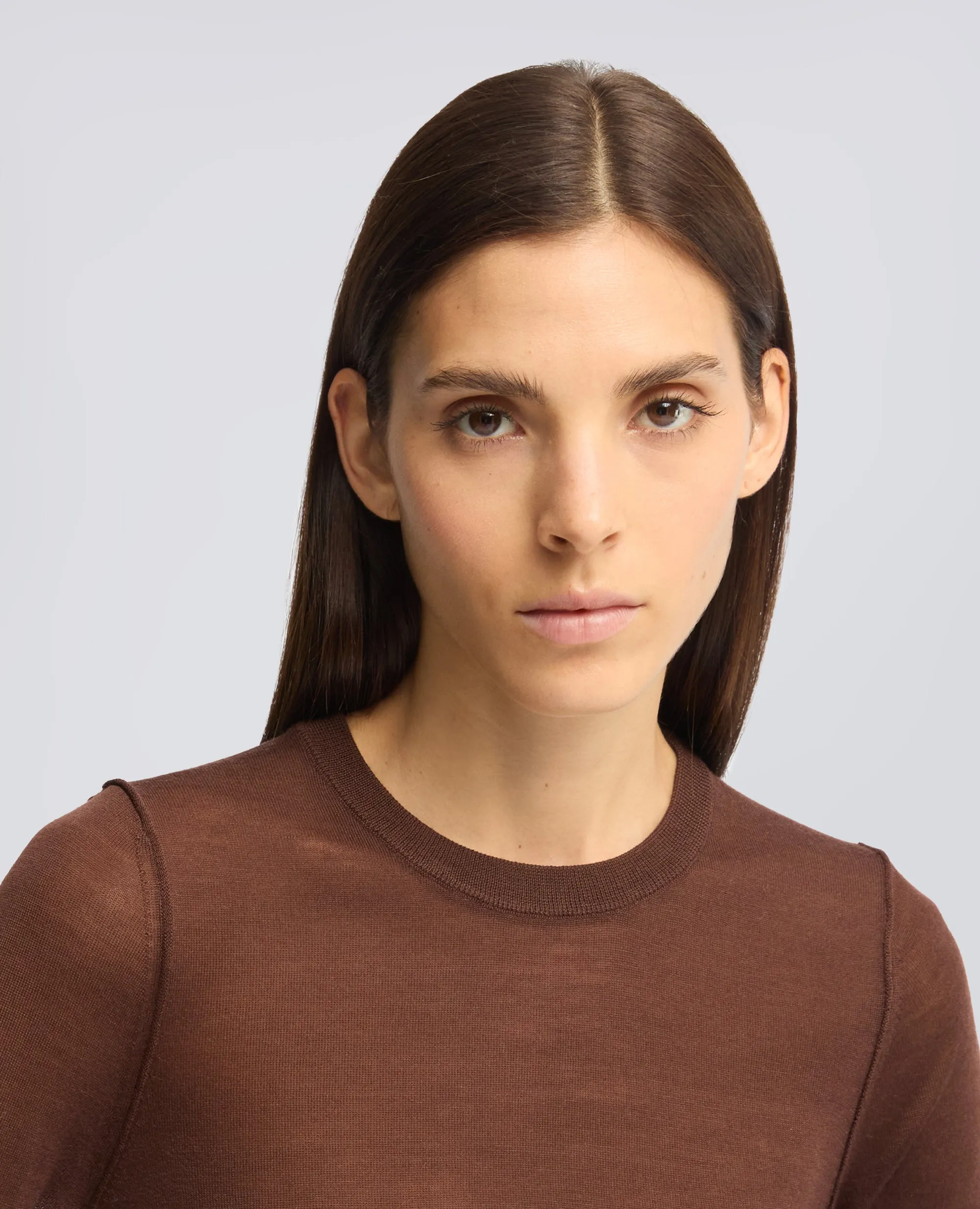 MAGLIA GIROCOLLO IN LANA MERINO - MARRONE sold by Aspesi product image thumbnail 4