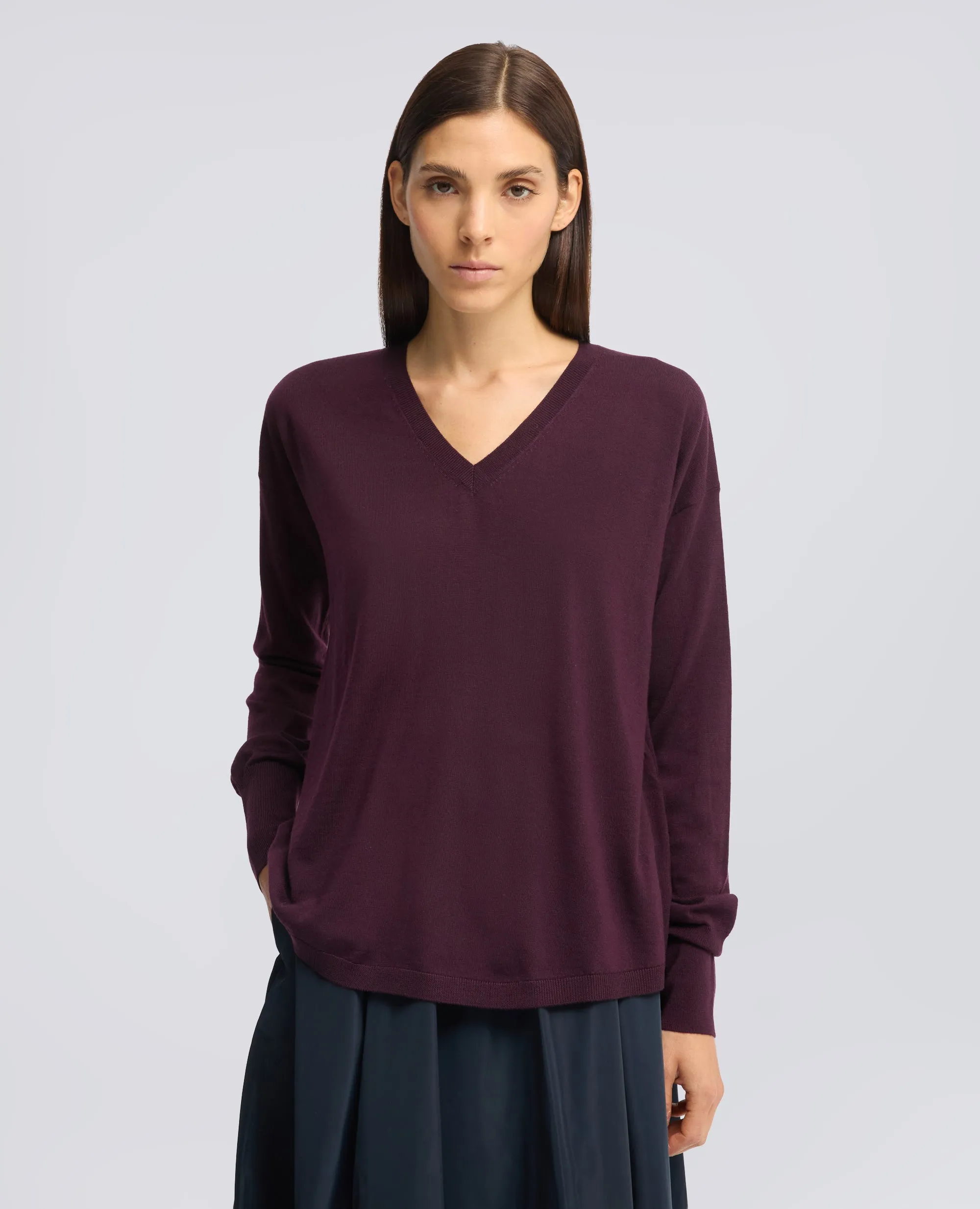 MAGLIA CON SCOLLO A V IN LANA MERINO - BARBERA sold by Aspesi product image thumbnail 4