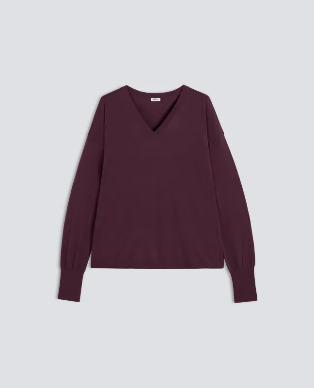 MAGLIA CON SCOLLO A V IN LANA MERINO - BARBERA made by Aspesi
