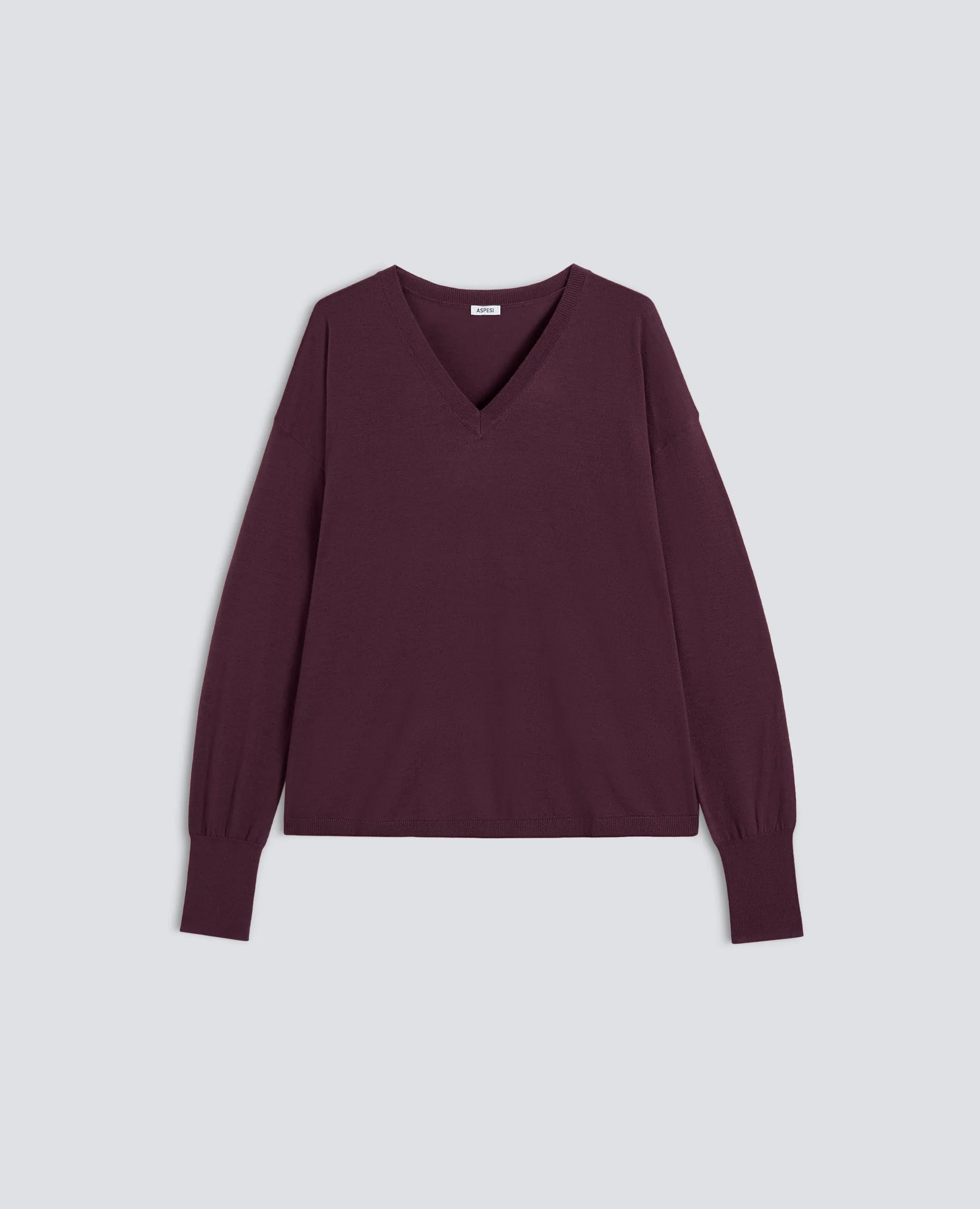 MAGLIA CON SCOLLO A V IN LANA MERINO - BARBERA sold by Aspesi