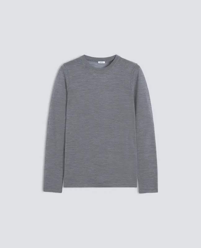 MAGLIA GIROCOLLO IN LANA MERINO - GRIGIO made by Aspesi