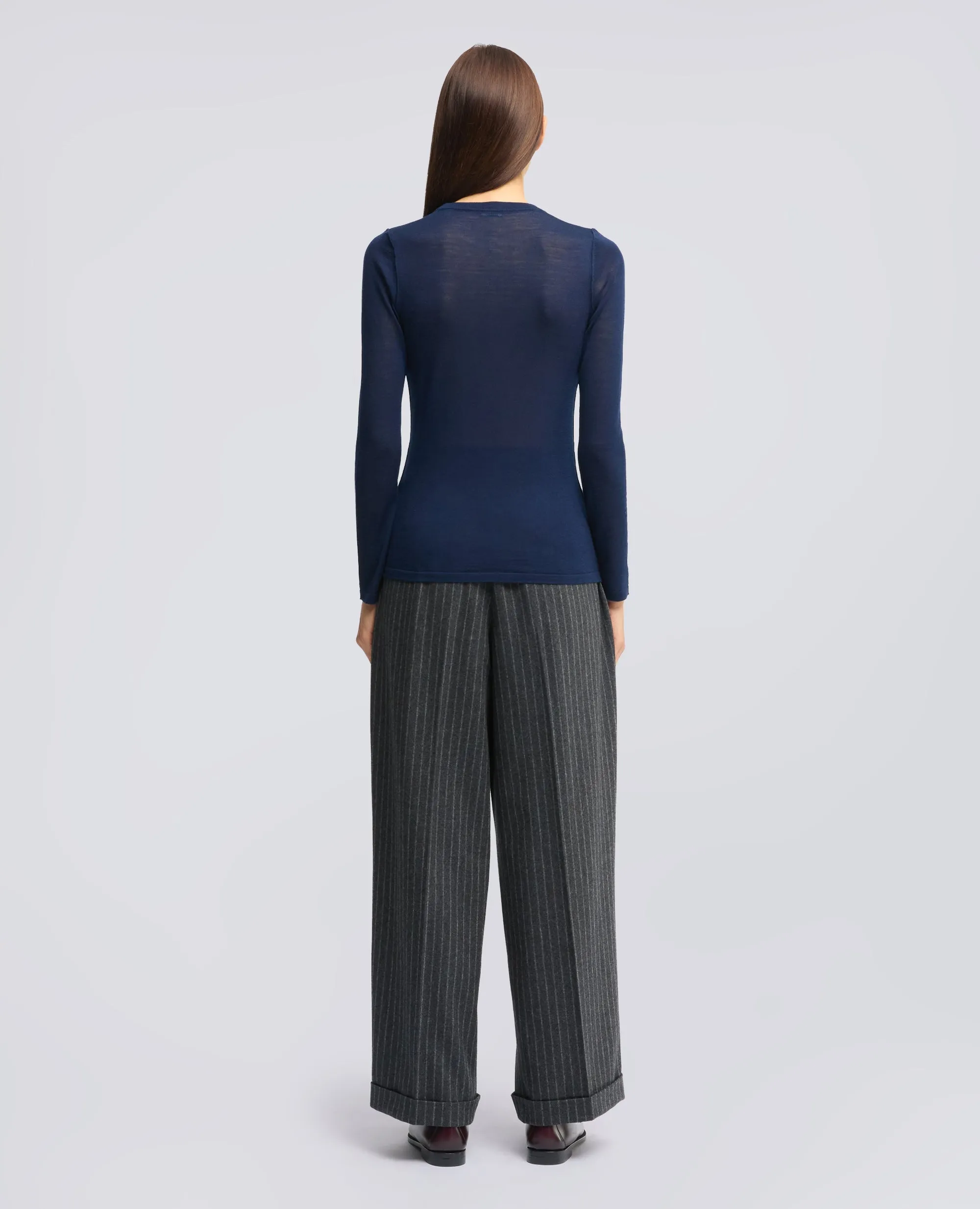 MAGLIA GIROCOLLO IN LANA MERINO - BLU sold by Aspesi product image thumbnail 3
