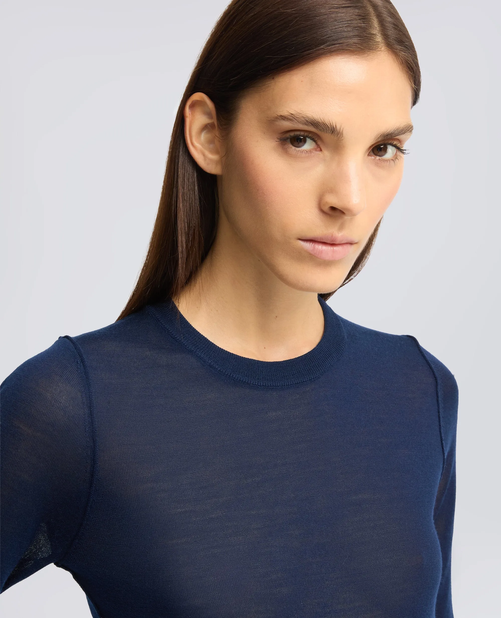MAGLIA GIROCOLLO IN LANA MERINO - BLU sold by Aspesi product image thumbnail 4