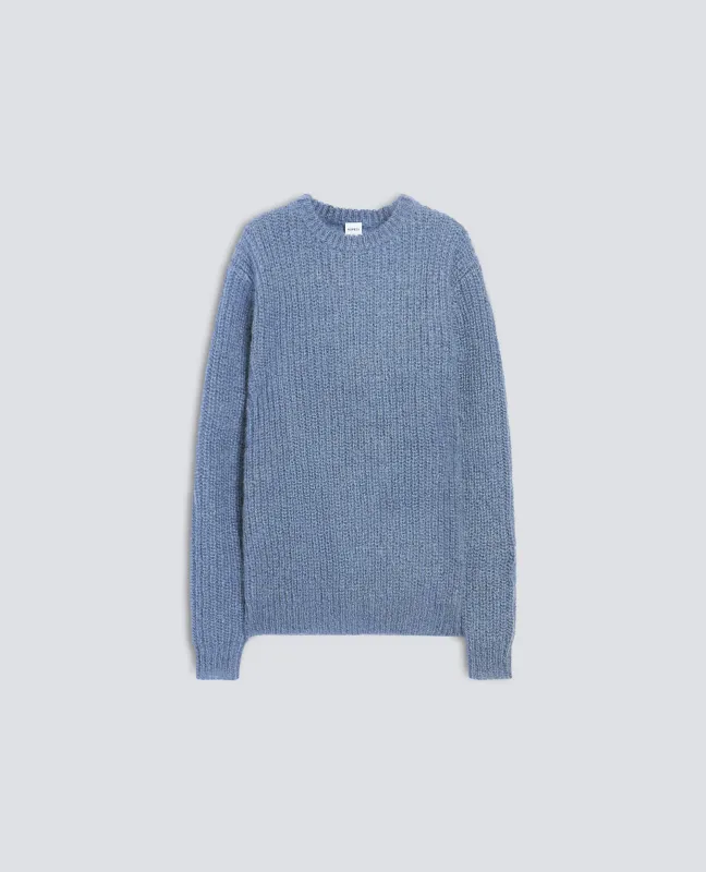 MAGLIA IN MOHAIR E LANA A COSTE - AZZURRO made by Aspesi