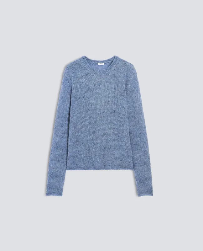 MAGLIA IN MOHAIR E LANA A COSTE - AZZURRO made by Aspesi