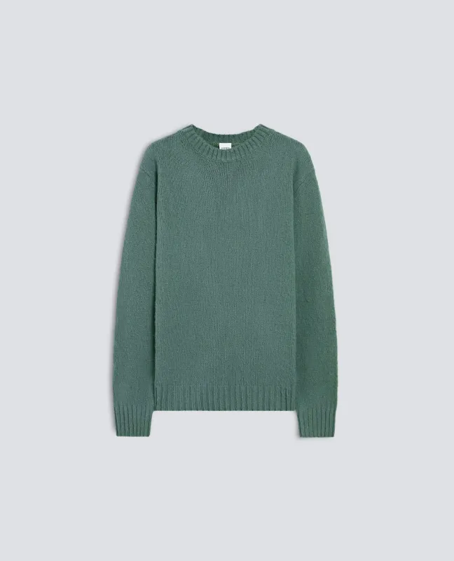 MAGLIA GIROCOLLO IN LANA SHETLAND - SALVIA made by Aspesi
