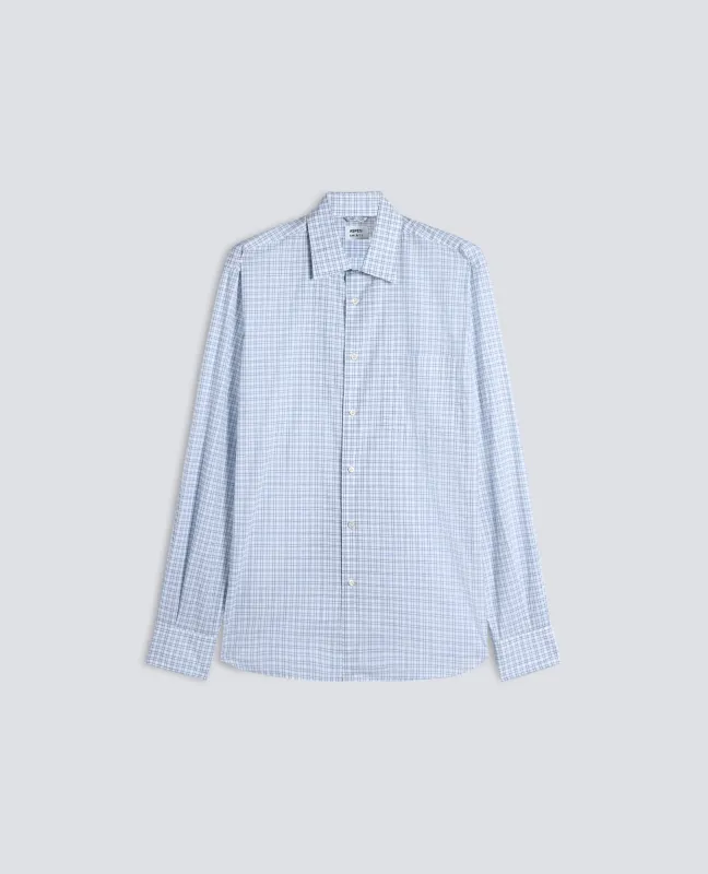 CAMICIA SEDICI IN POPELINE DI COTONE CON MOTIVO CHECK - AZZURRO made by Aspesi