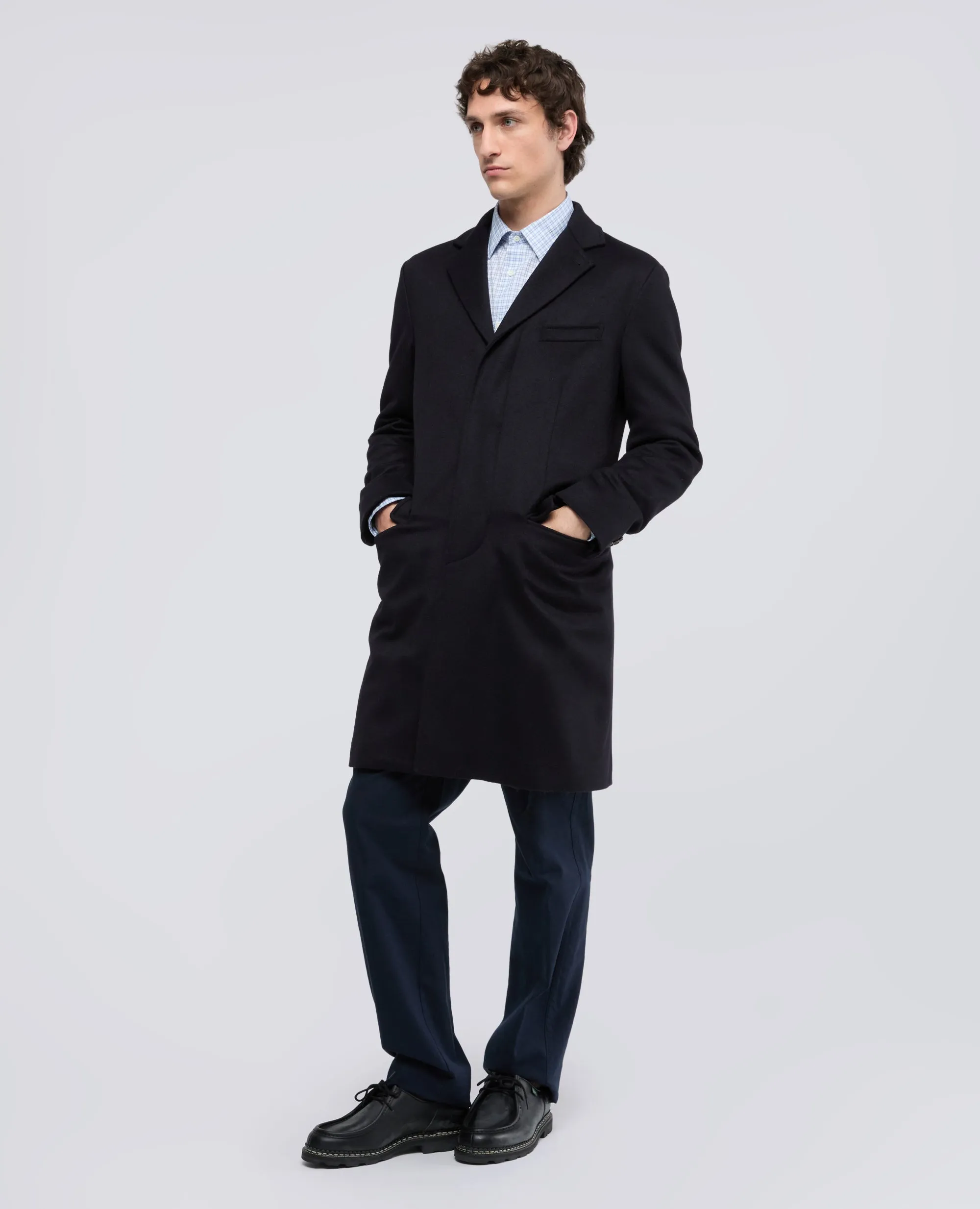 CAMICIA SEDICI IN POPELINE DI COTONE CON MOTIVO CHECK - AZZURRO sold by Aspesi product image thumbnail 2