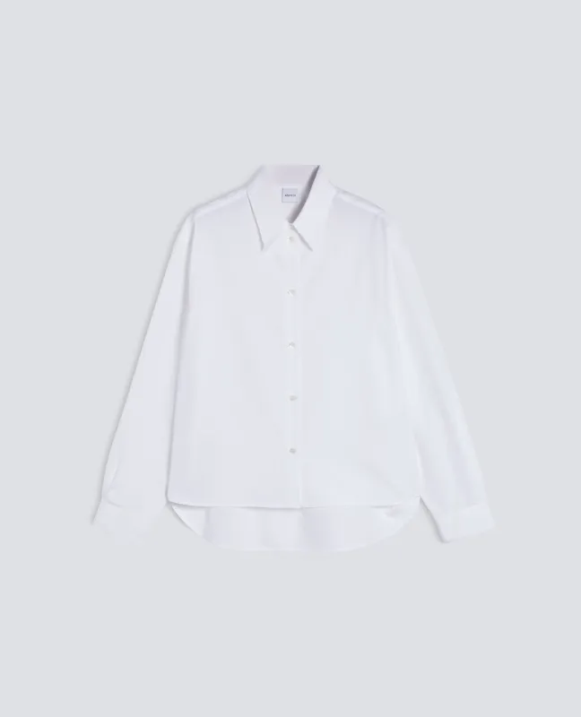 CAMICIA BOXY IN POPELINE DI COTONE - BIANCO made by Aspesi