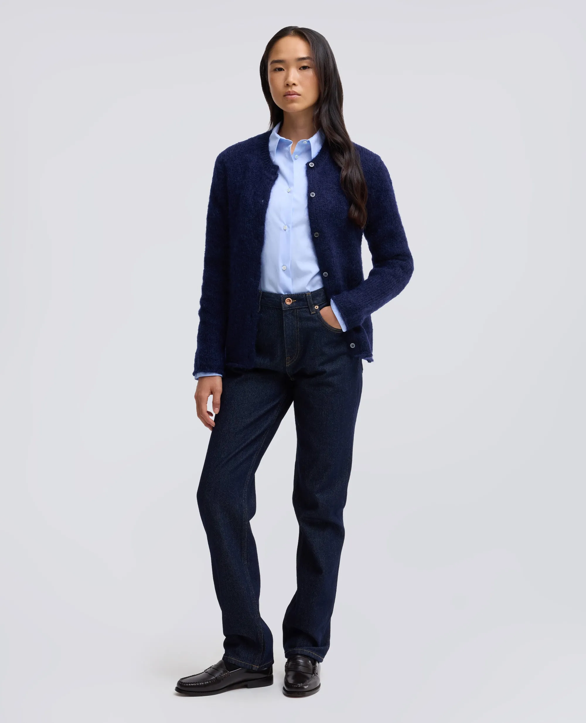 CAMICIA BOXY IN POPELINE DI COTONE - AZZURRO sold by Aspesi product image thumbnail 2