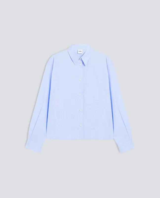 CAMICIA BOXY IN POPELINE DI COTONE - AZZURRO made by Aspesi