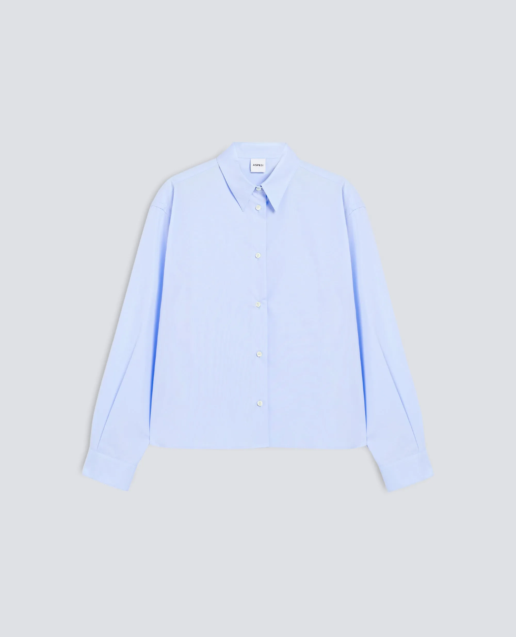 CAMICIA BOXY IN POPELINE DI COTONE - AZZURRO sold by Aspesi