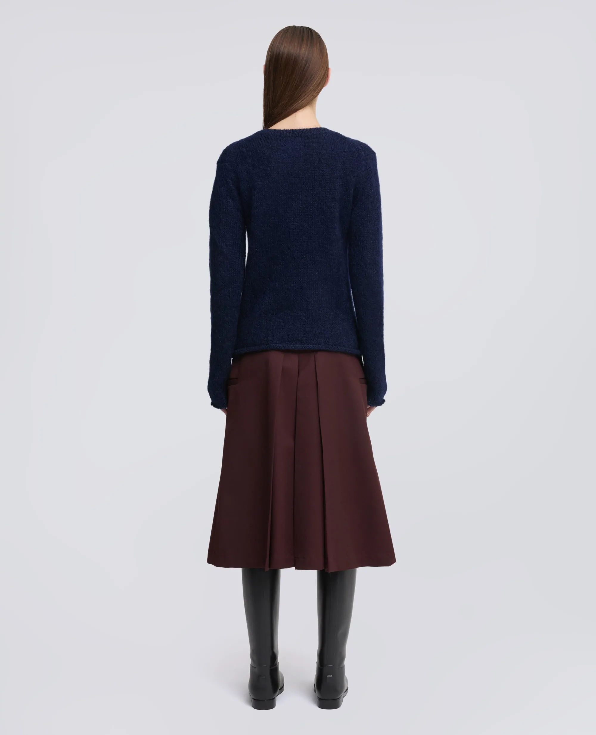 MAGLIA IN MOHAIR E LANA CON SCOLLO A V - BLU sold by Aspesi product image thumbnail 3