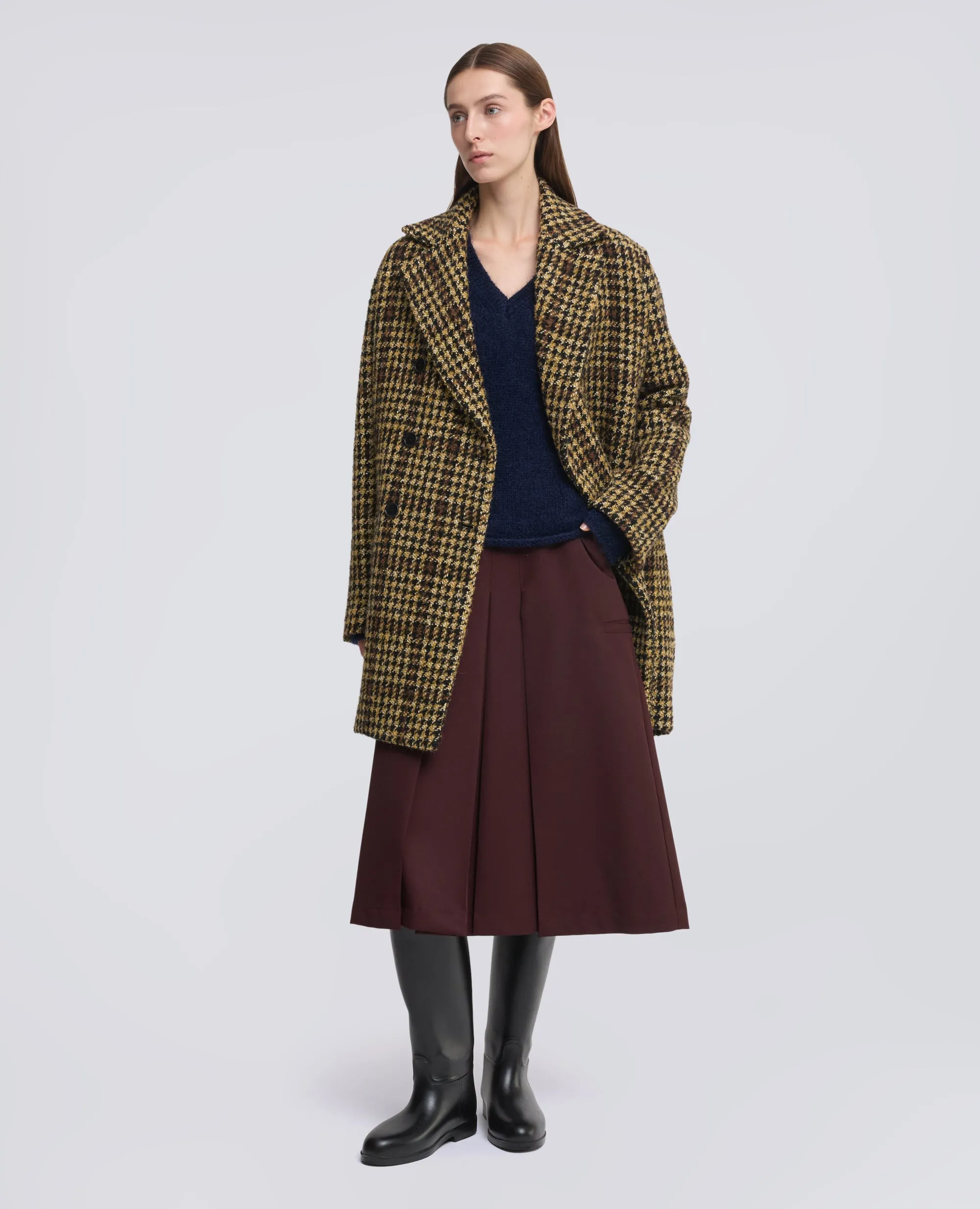 MAGLIA IN MOHAIR E LANA CON SCOLLO A V - BLU sold by Aspesi product image thumbnail 2