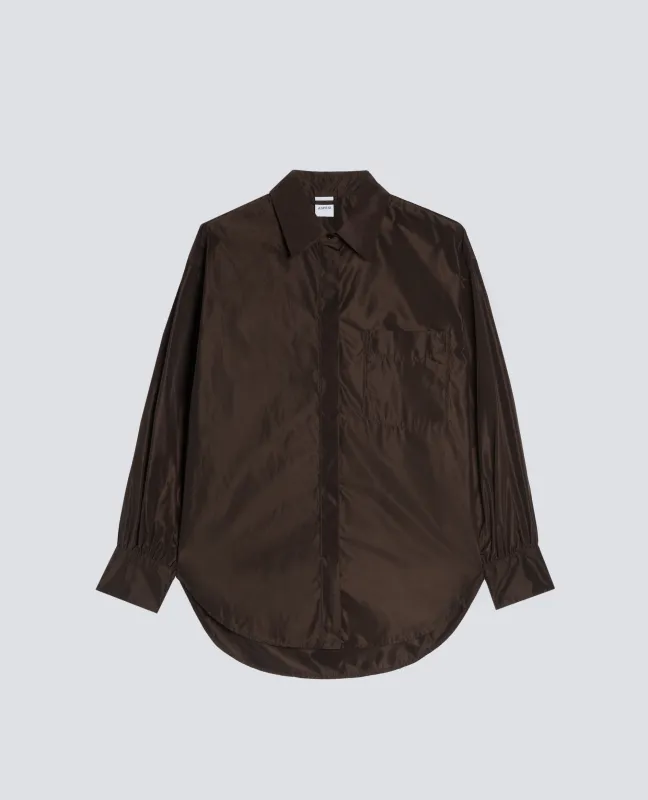 CAMICIA IN TESSUTO TECNICO - MARRONE made by Aspesi