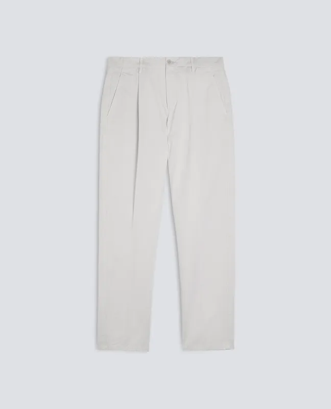 PANTALONE MONO PINCE IN GABARDINA DI COTONE - PERLA made by Aspesi