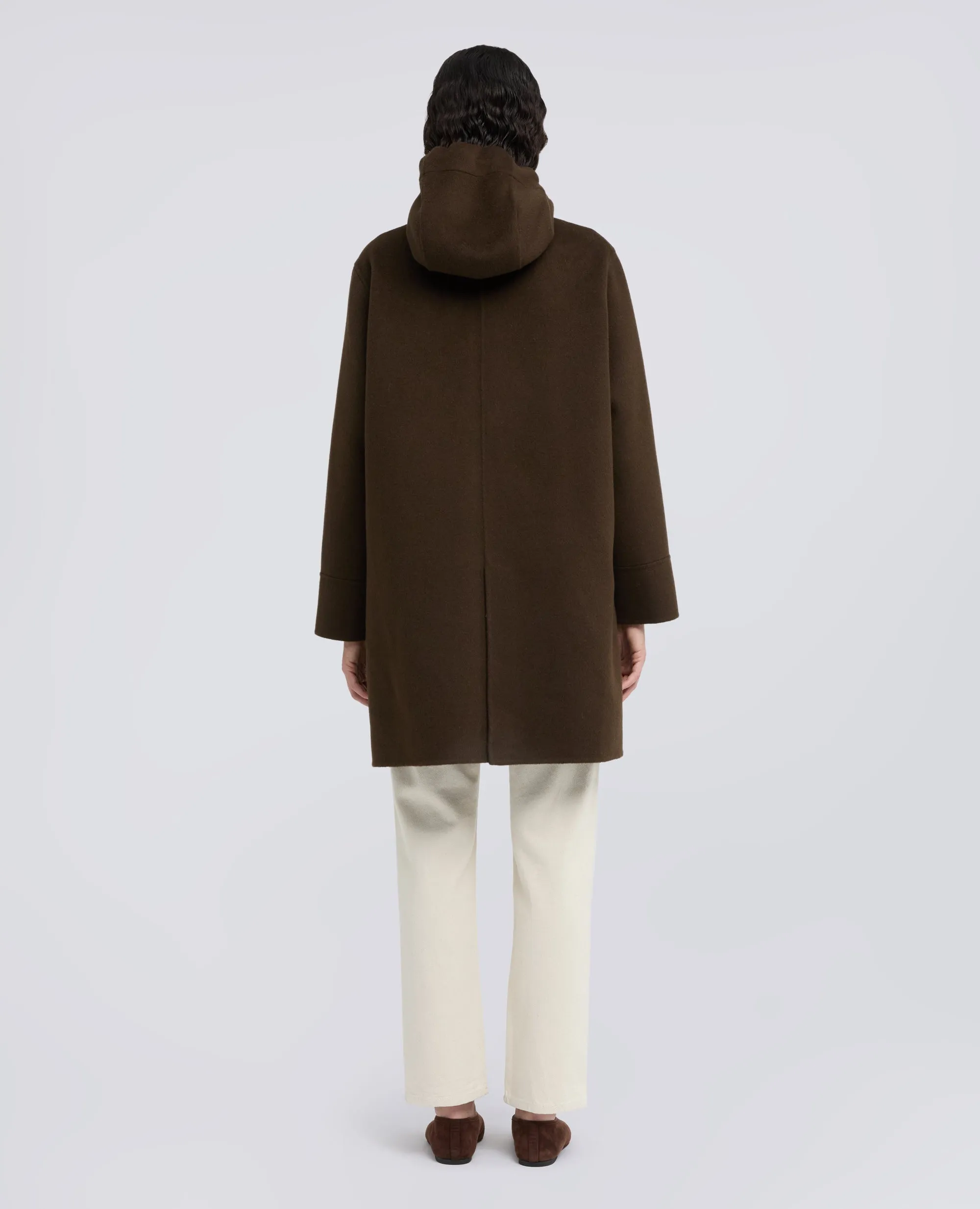 PARKA IN DOUBLE DI LANA EFFETTO BEAVER - MARRONE sold by Aspesi product image thumbnail 3