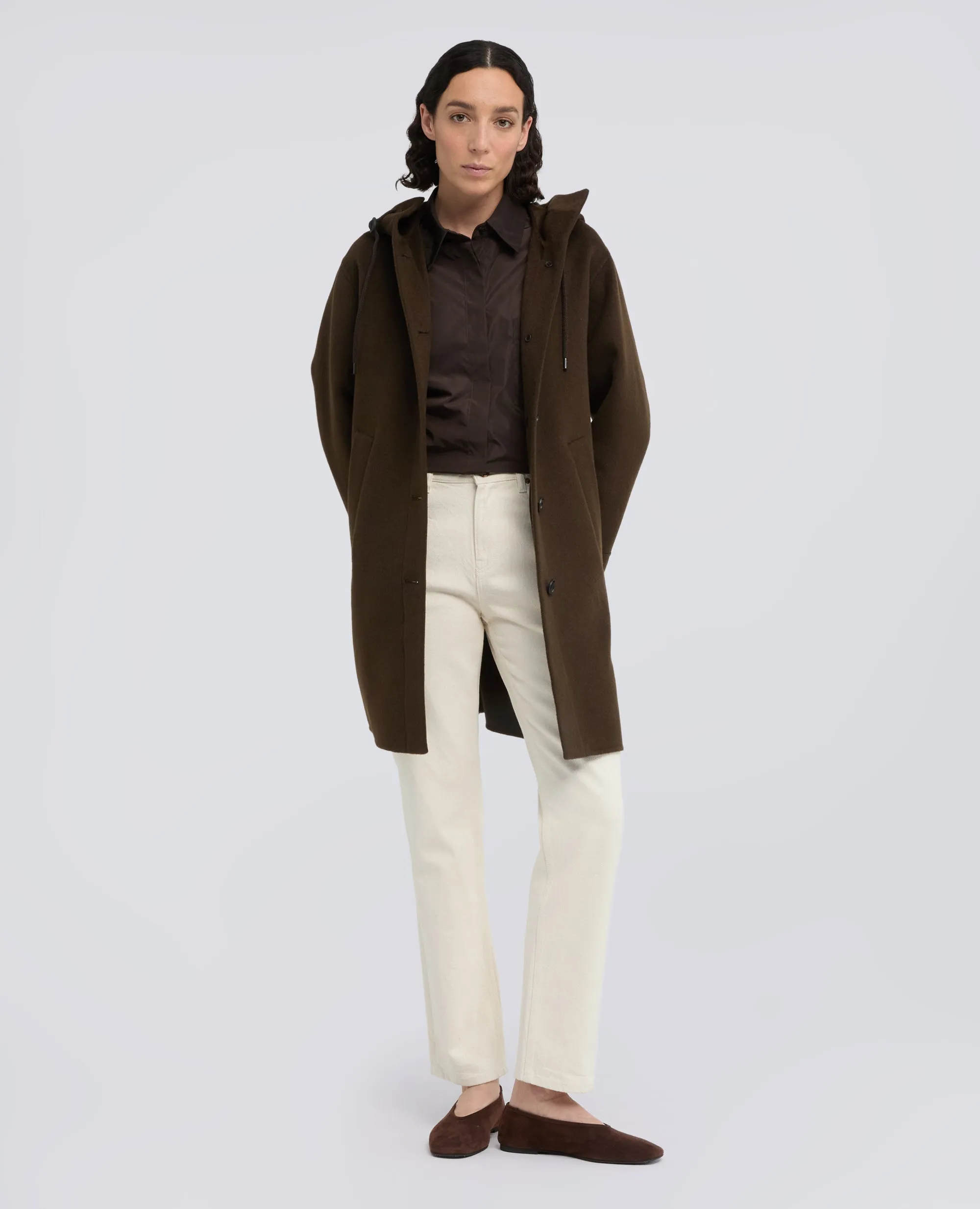 PARKA IN DOUBLE DI LANA EFFETTO BEAVER - MARRONE sold by Aspesi product image thumbnail 2