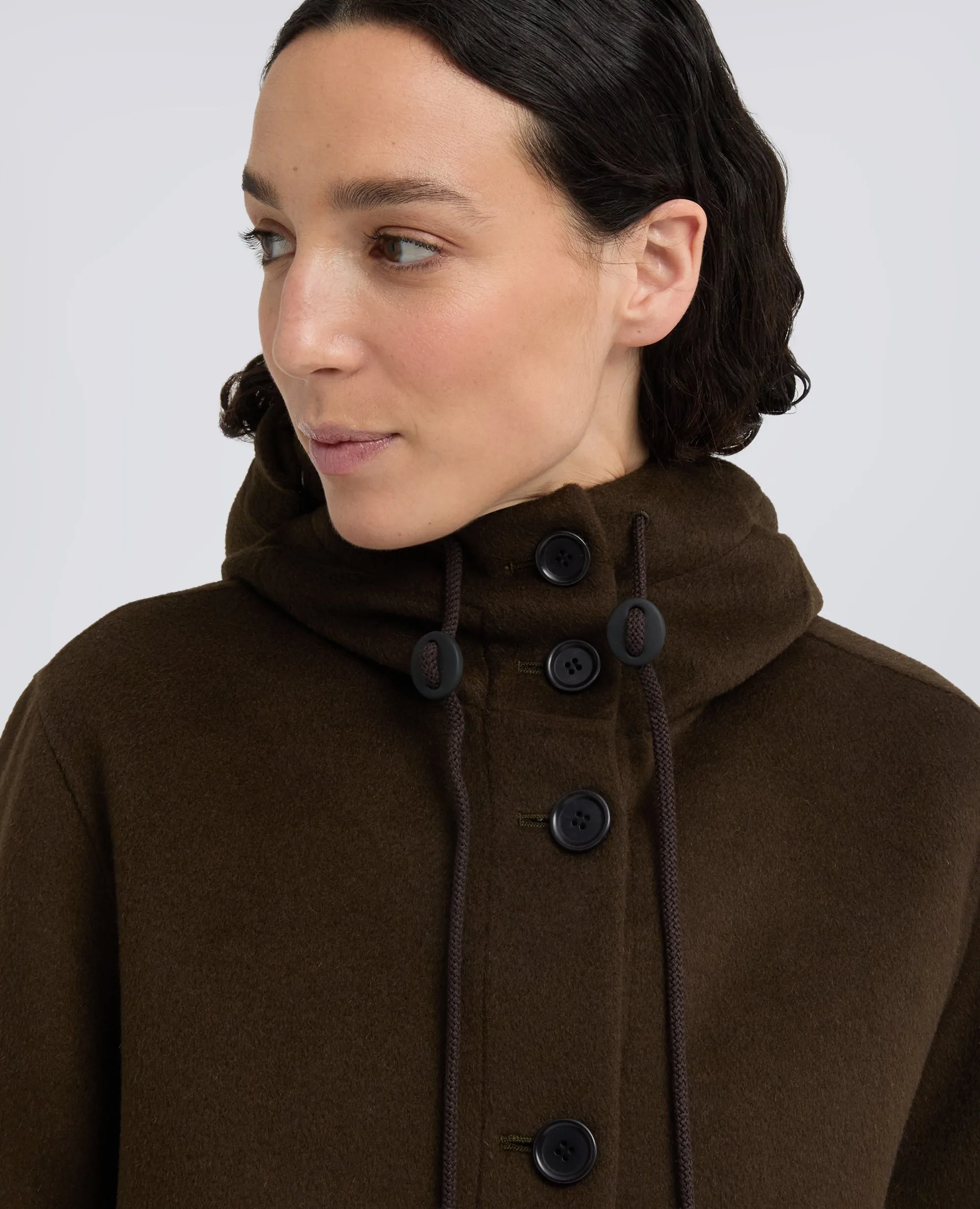 PARKA IN DOUBLE DI LANA EFFETTO BEAVER - MARRONE sold by Aspesi product image thumbnail 4