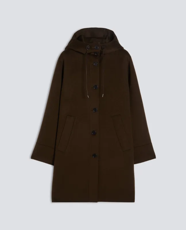 PARKA IN DOUBLE DI LANA EFFETTO BEAVER - MARRONE made by Aspesi