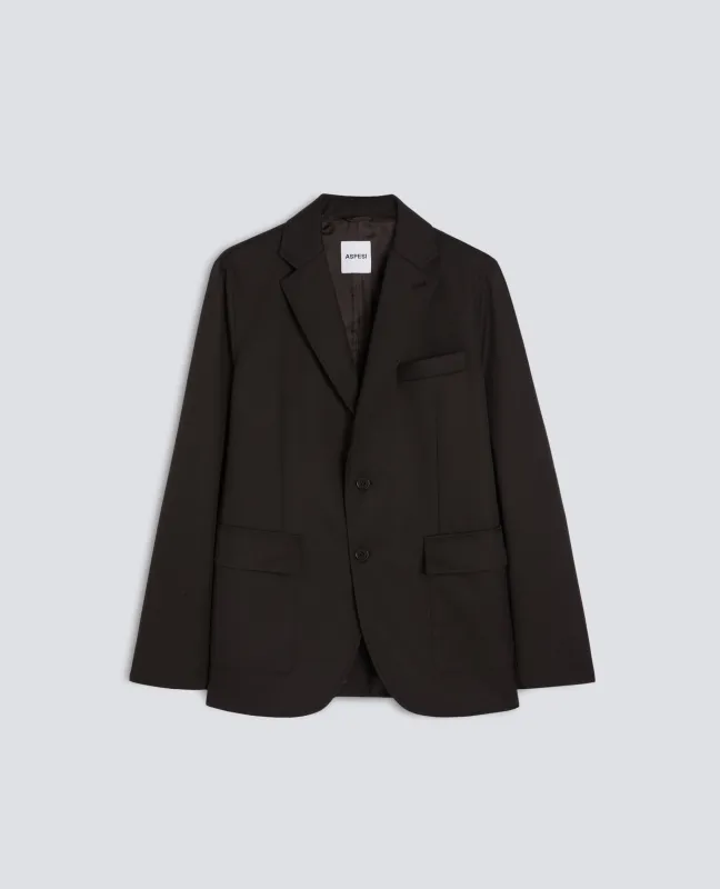BLAZER IN GABARDINA DI PURA LANA VERGINE - MARRONE made by Aspesi