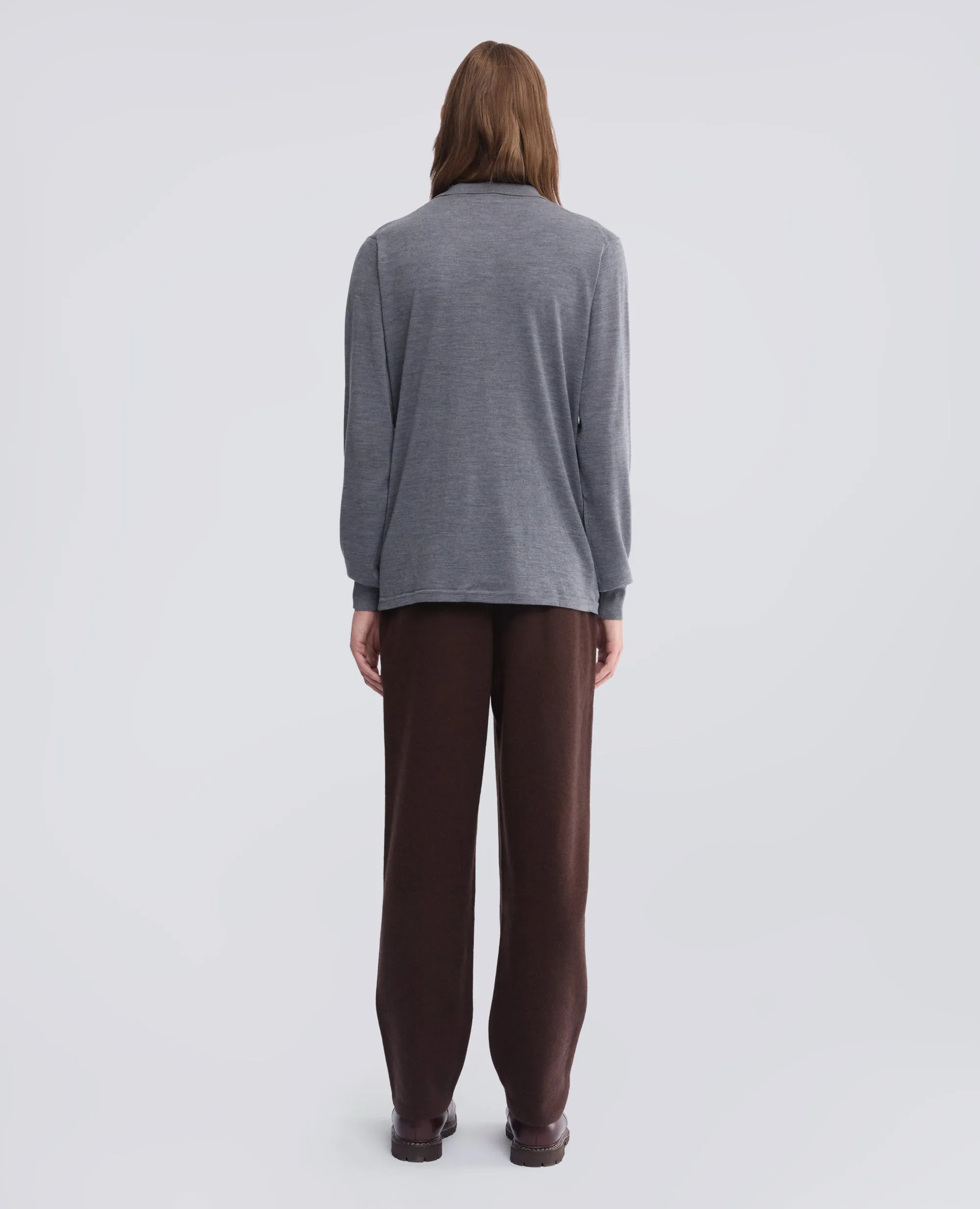 POLO A MANICHE LUNGHE - GRIGIO sold by Aspesi product image thumbnail 3