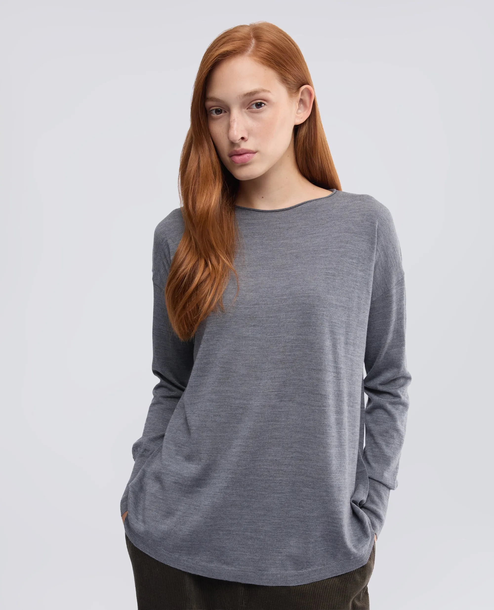 MAGLIA CON SCOLLO A BARCA - GRIGIO sold by Aspesi product image thumbnail 4
