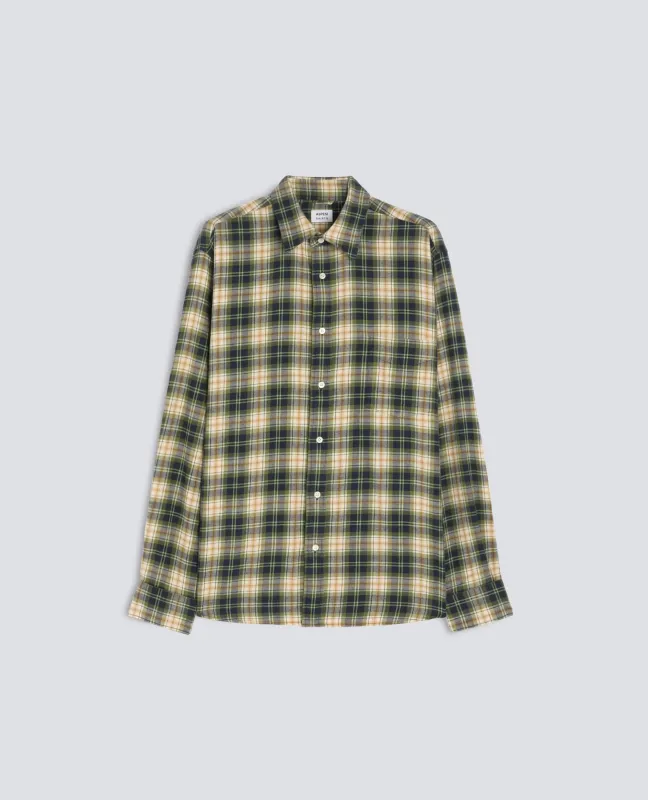 CAMICIA IN FLANELLA DI COTONE CON MOTIVO CHECK - VERDE made by Aspesi