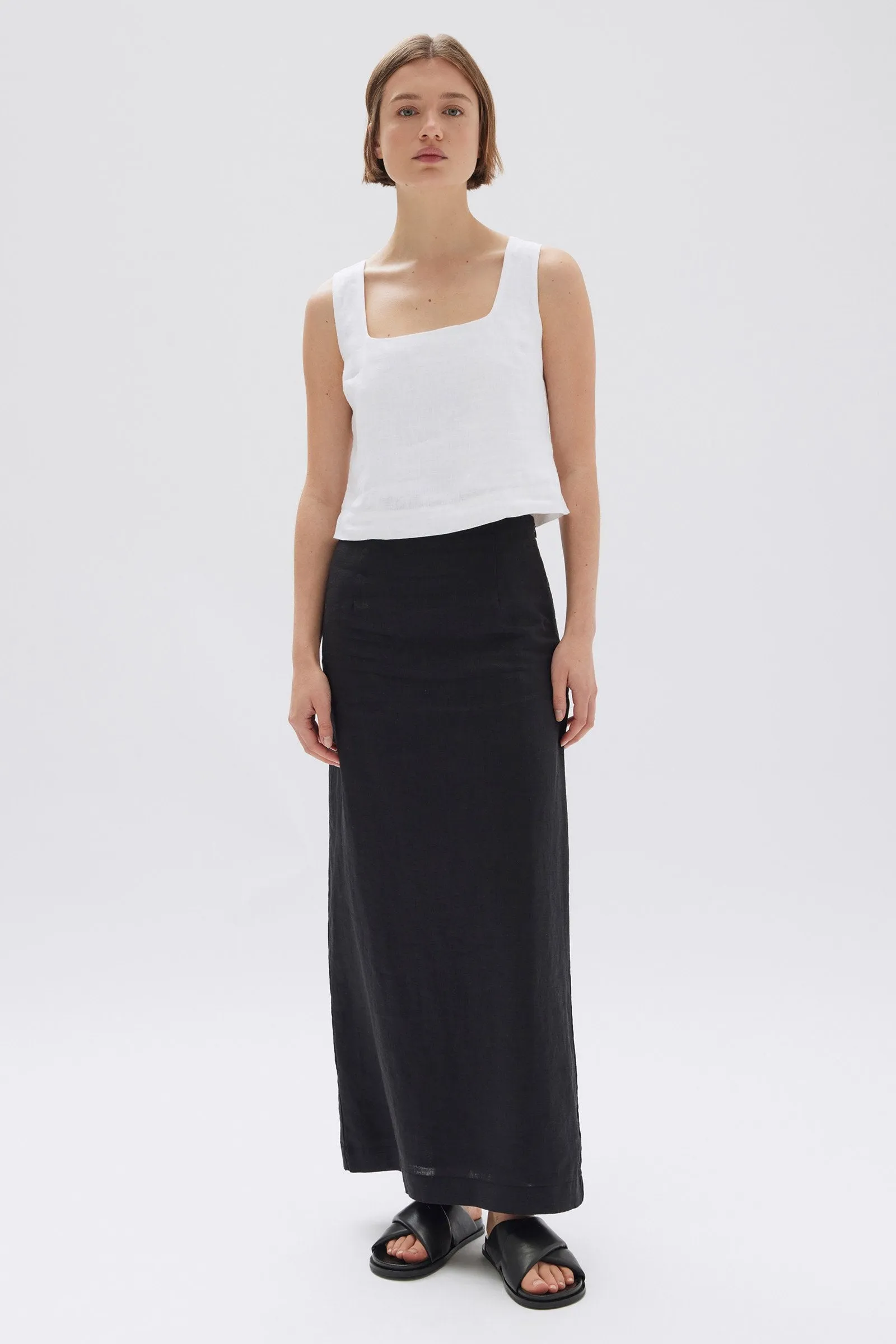 Solis Linen Maxi Skirt sold by Assembly Label