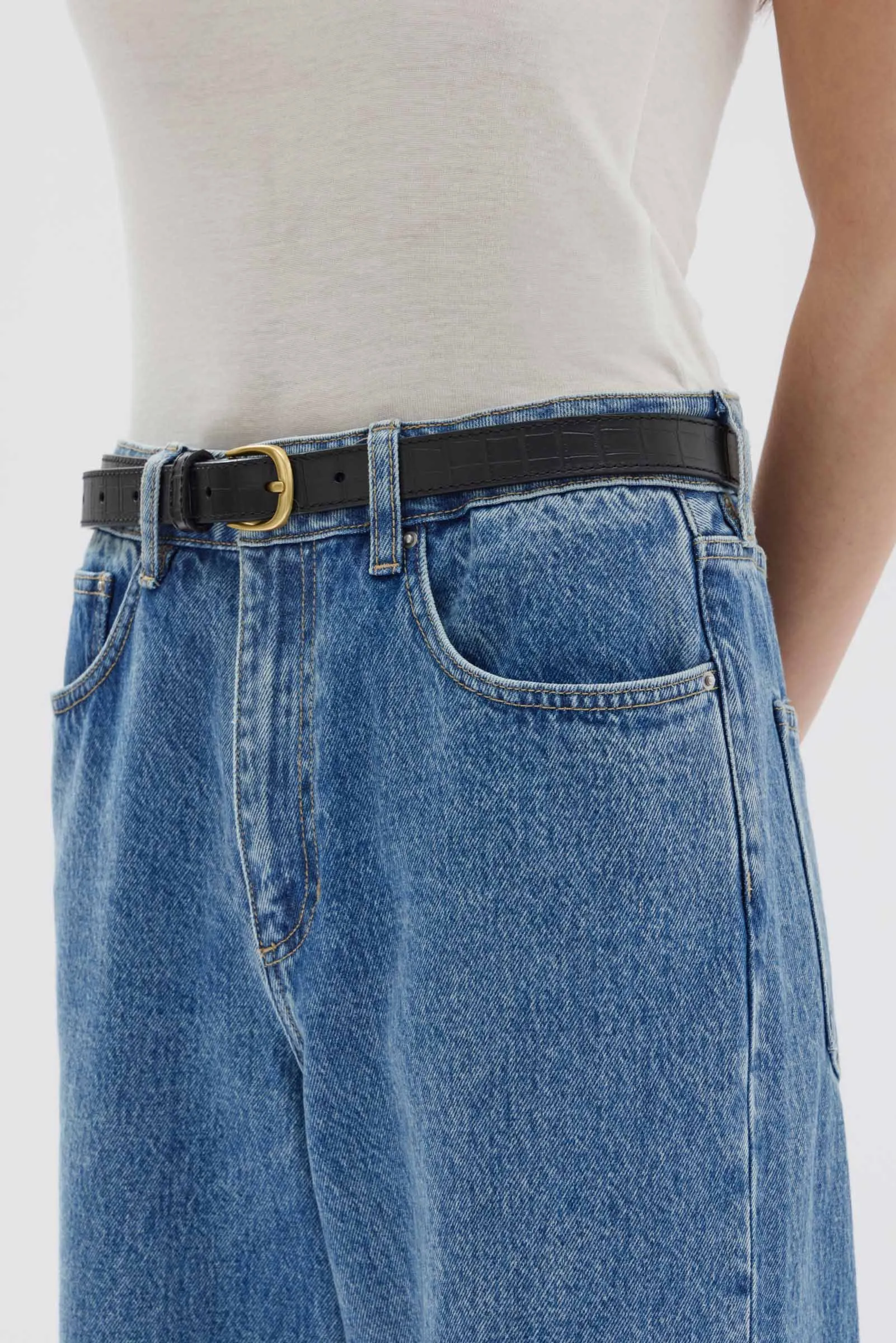 Womens Slim Leather Belt sold by Assembly Label product image thumbnail 2