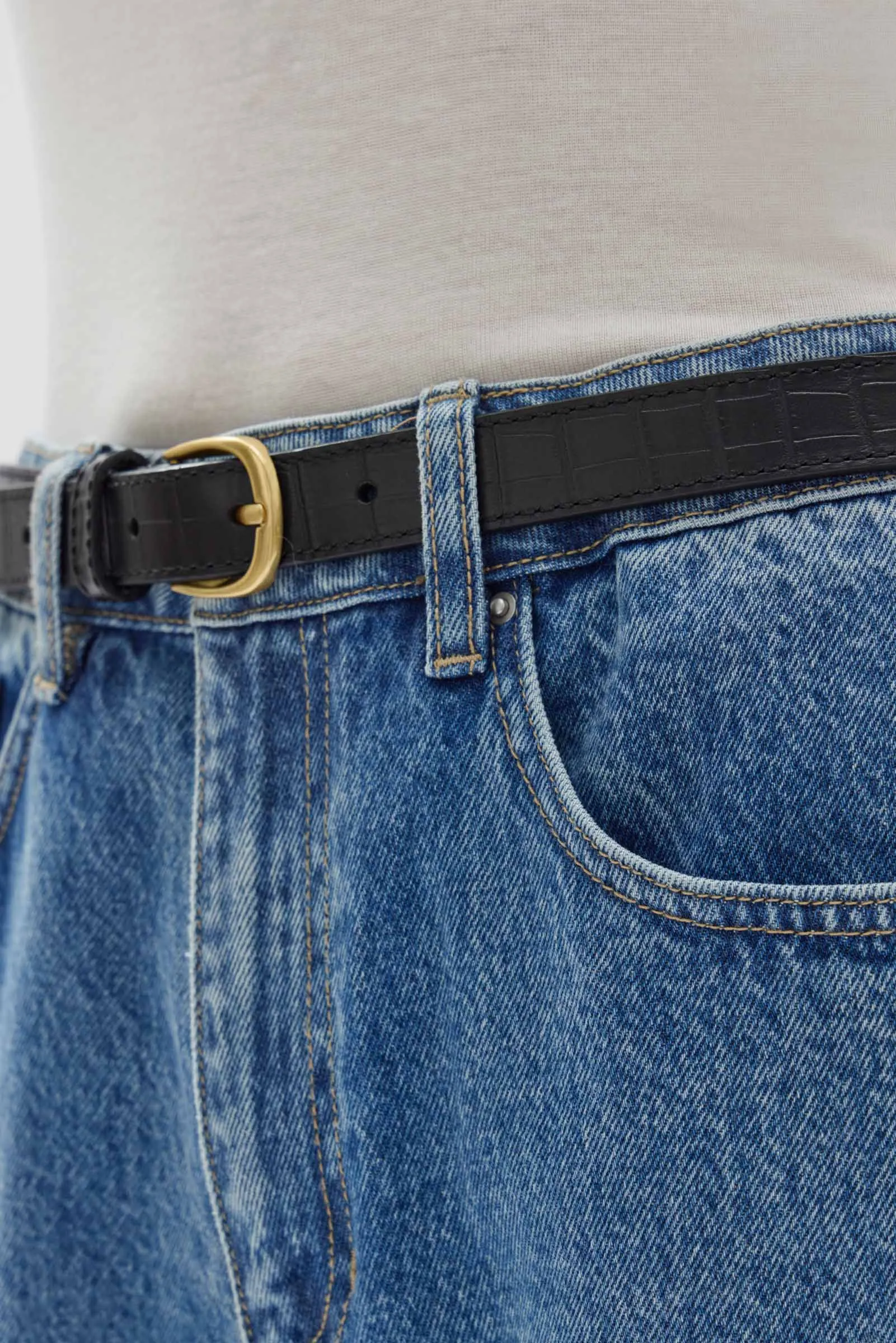 Womens Slim Leather Belt sold by Assembly Label product image thumbnail 3