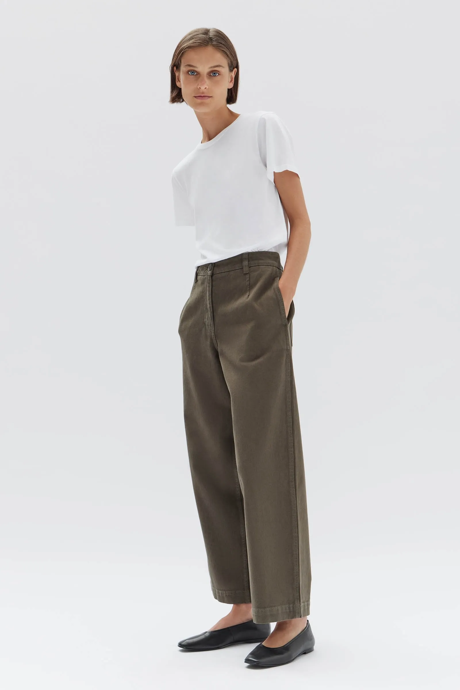 Olivia Twill Pant sold by Assembly Label