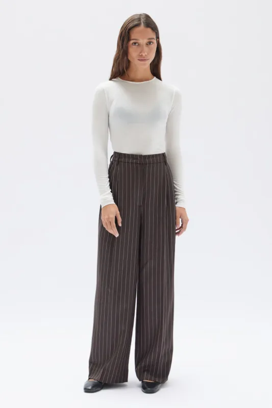 Sofia Wool Pinstripe Pant made by Assembly Label