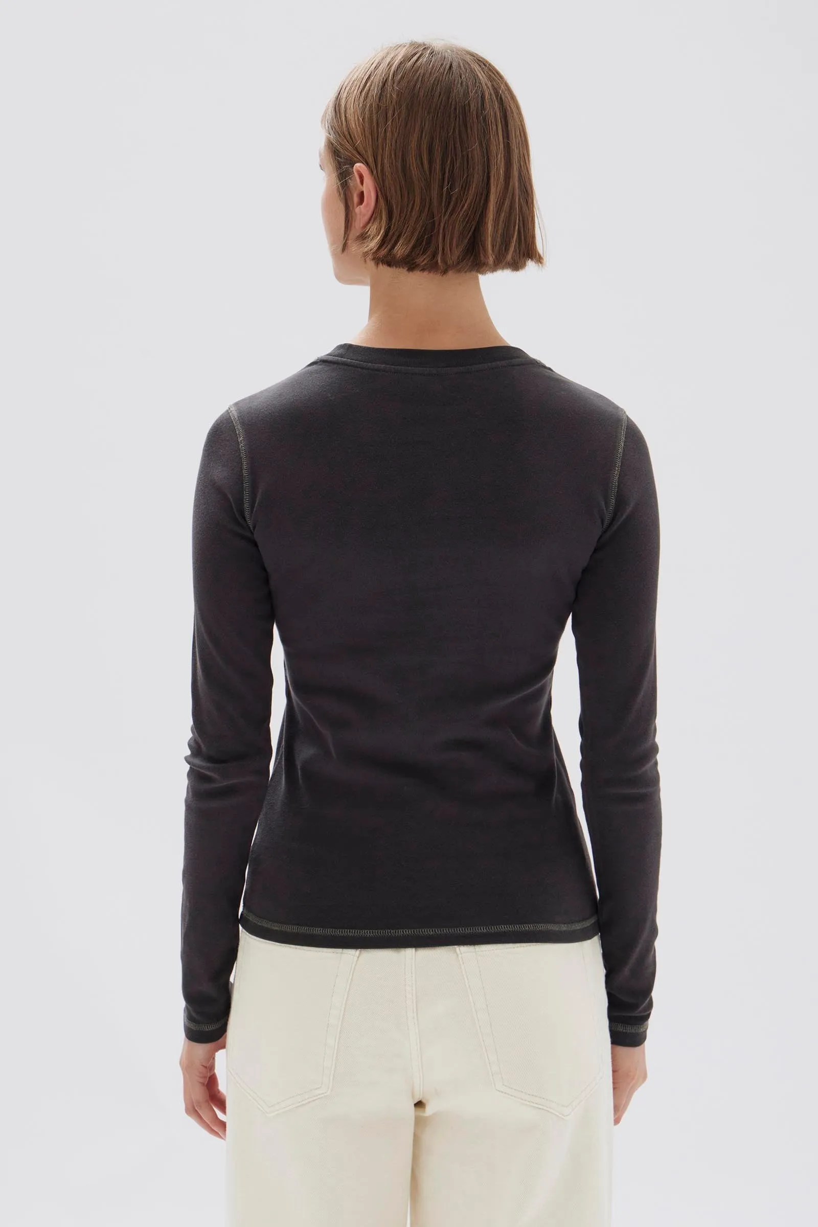 Evelyn Contrast Stitch Long Sleeve Tee sold by Assembly Label product image thumbnail 4