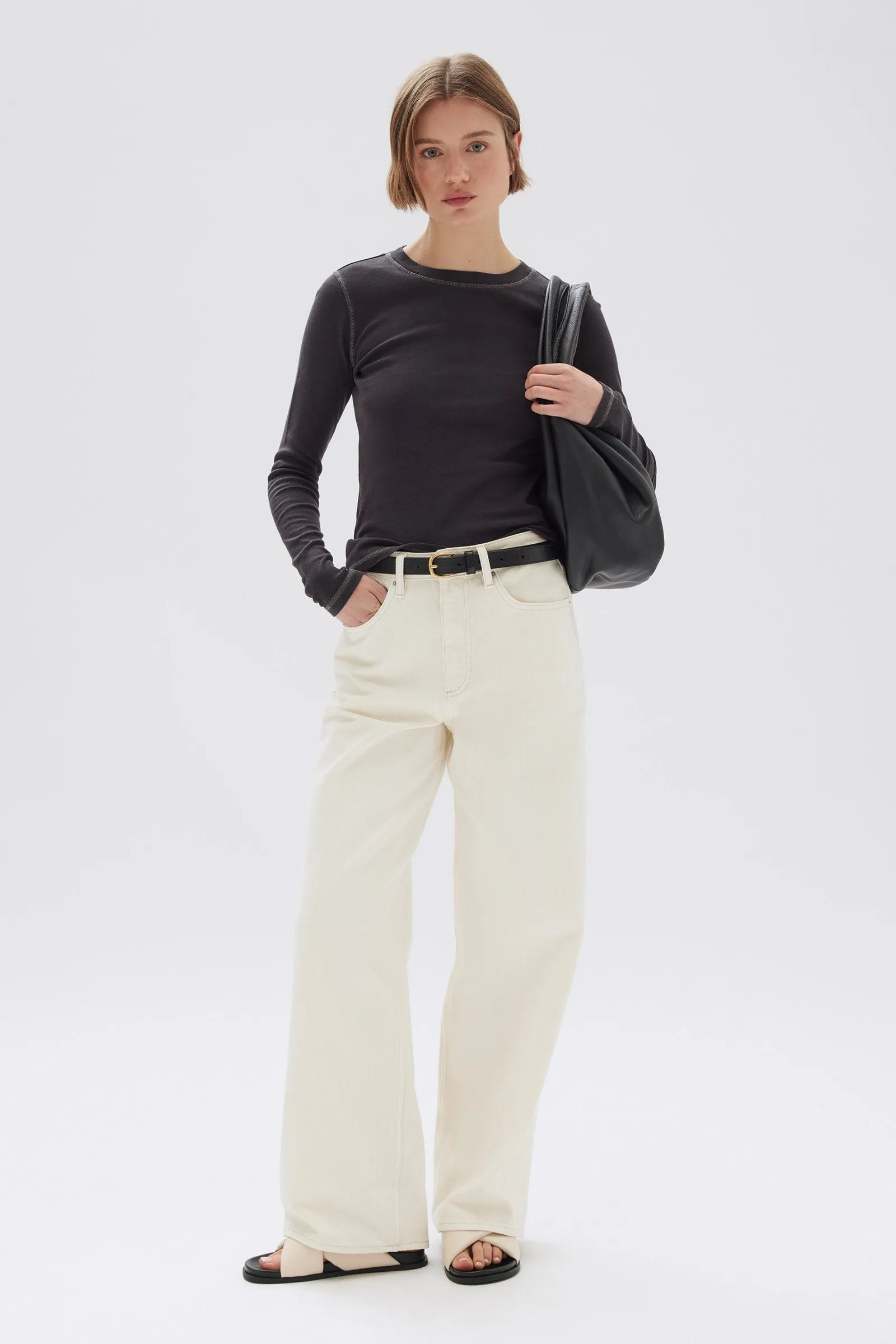 Evelyn Contrast Stitch Long Sleeve Tee sold by Assembly Label product image thumbnail 5