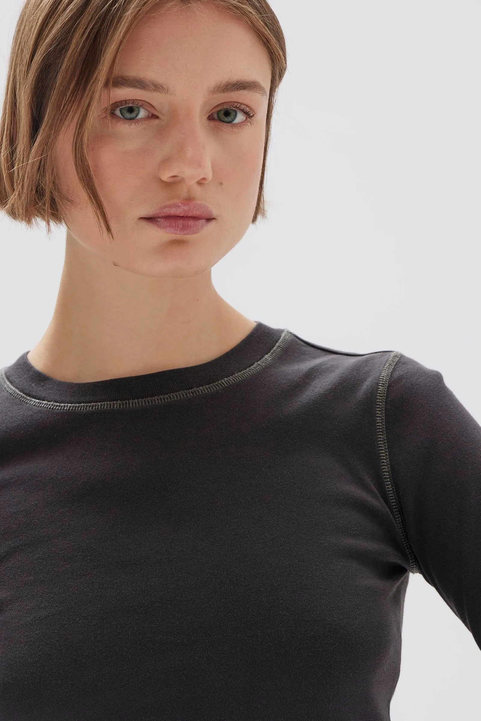 Evelyn Contrast Stitch Long Sleeve Tee sold by Assembly Label product image thumbnail 2