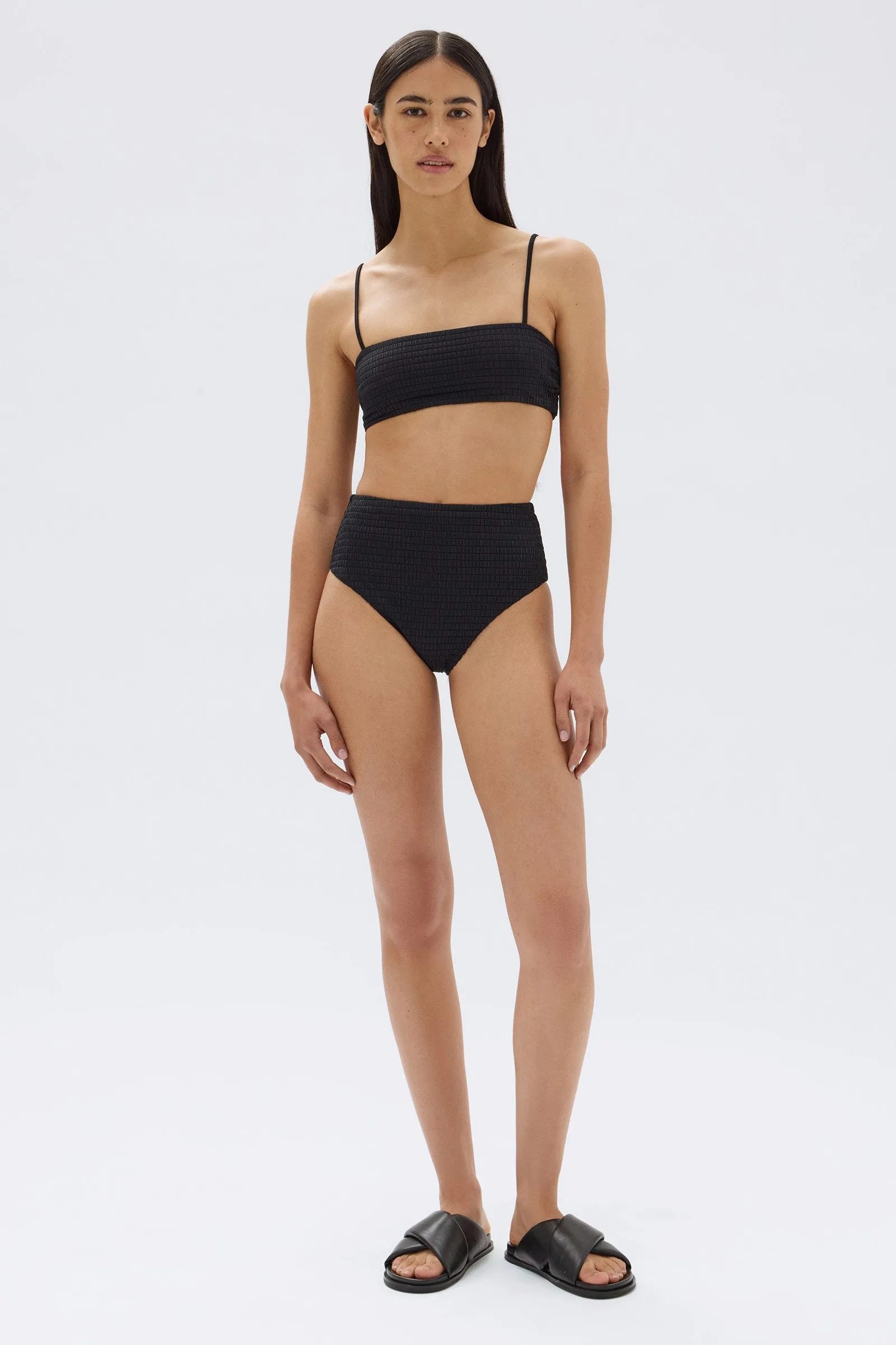 Textured Square Neck Swim Top sold by Assembly Label