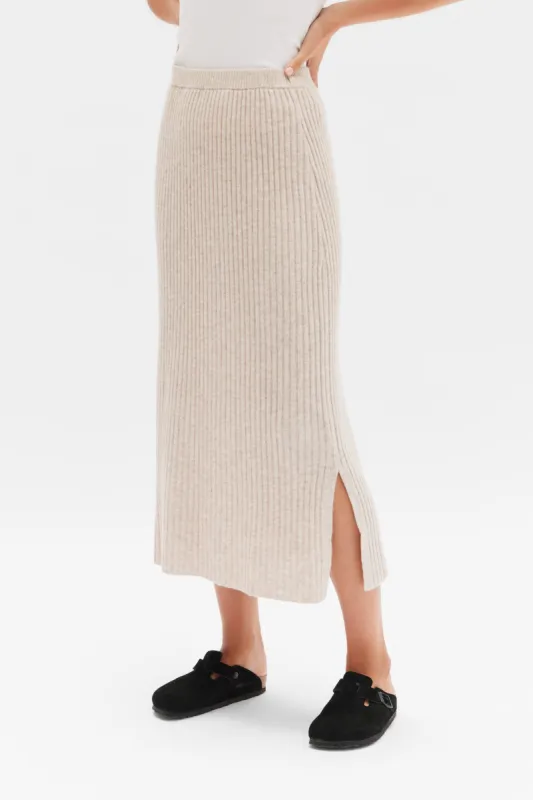 Wool Cashmere Rib Skirt sold by Assembly Label