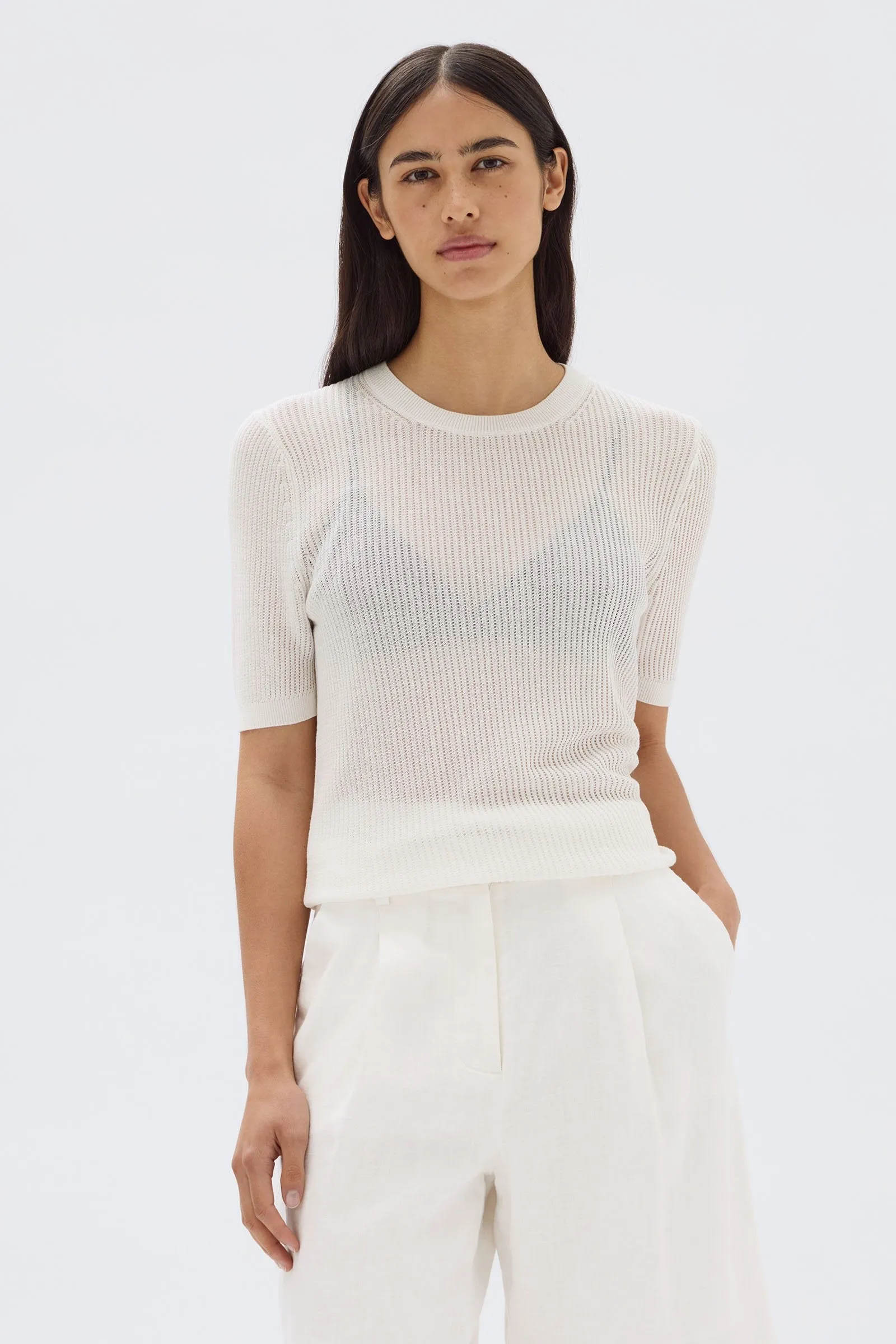 Belle Knit Short Sleeve Tee sold by Assembly Label