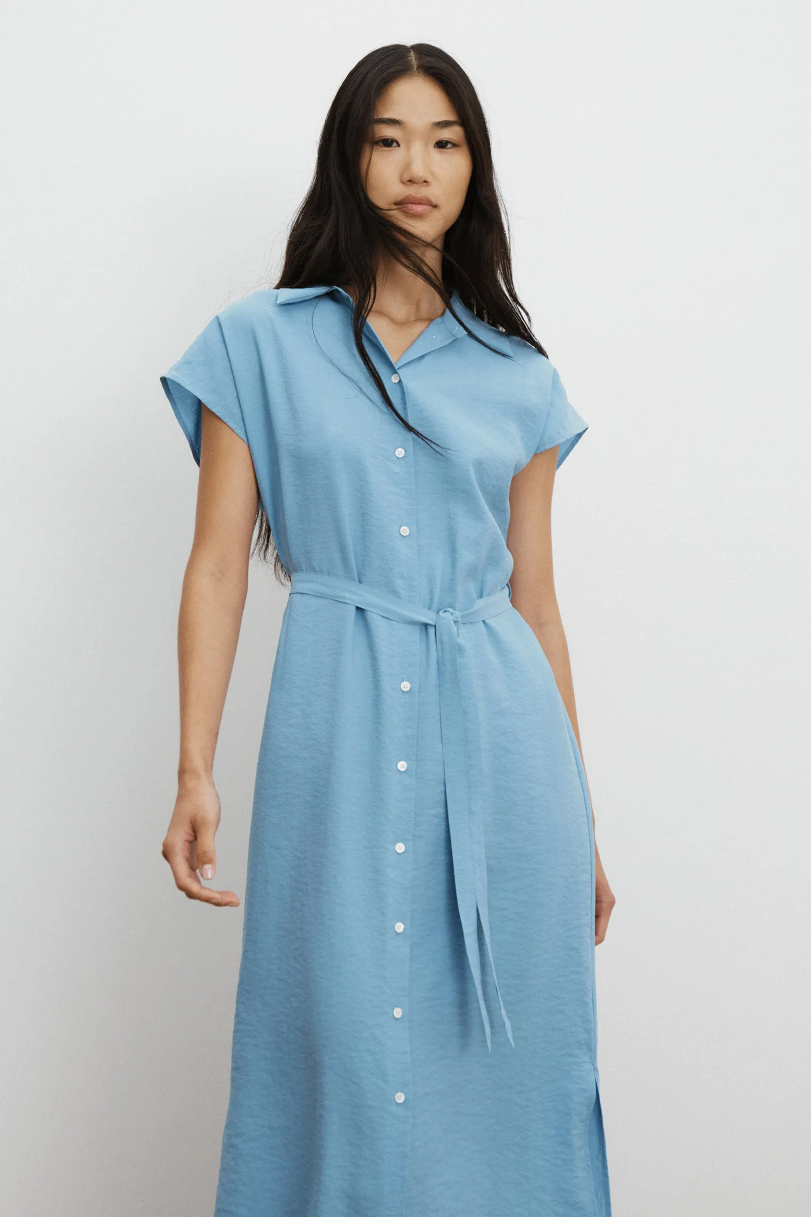 Heather Silk Maxi Shirt Dress sold by Assembly Label