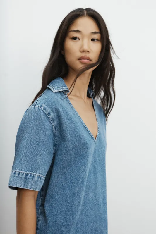 Genevieve Denim Mini Dress sold by Assembly Label