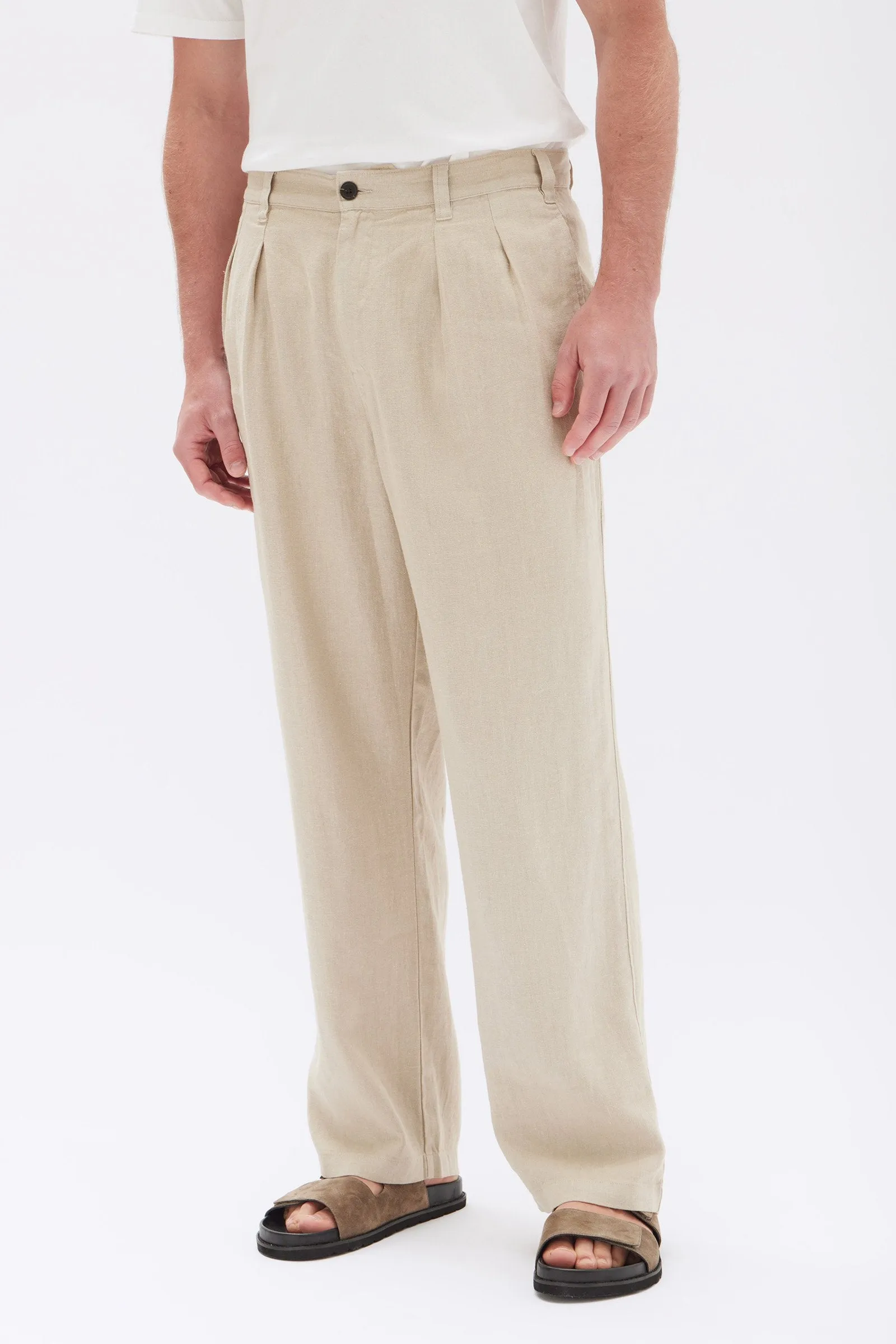 Miles Pleated Linen Chino sold by Assembly Label product image thumbnail 3