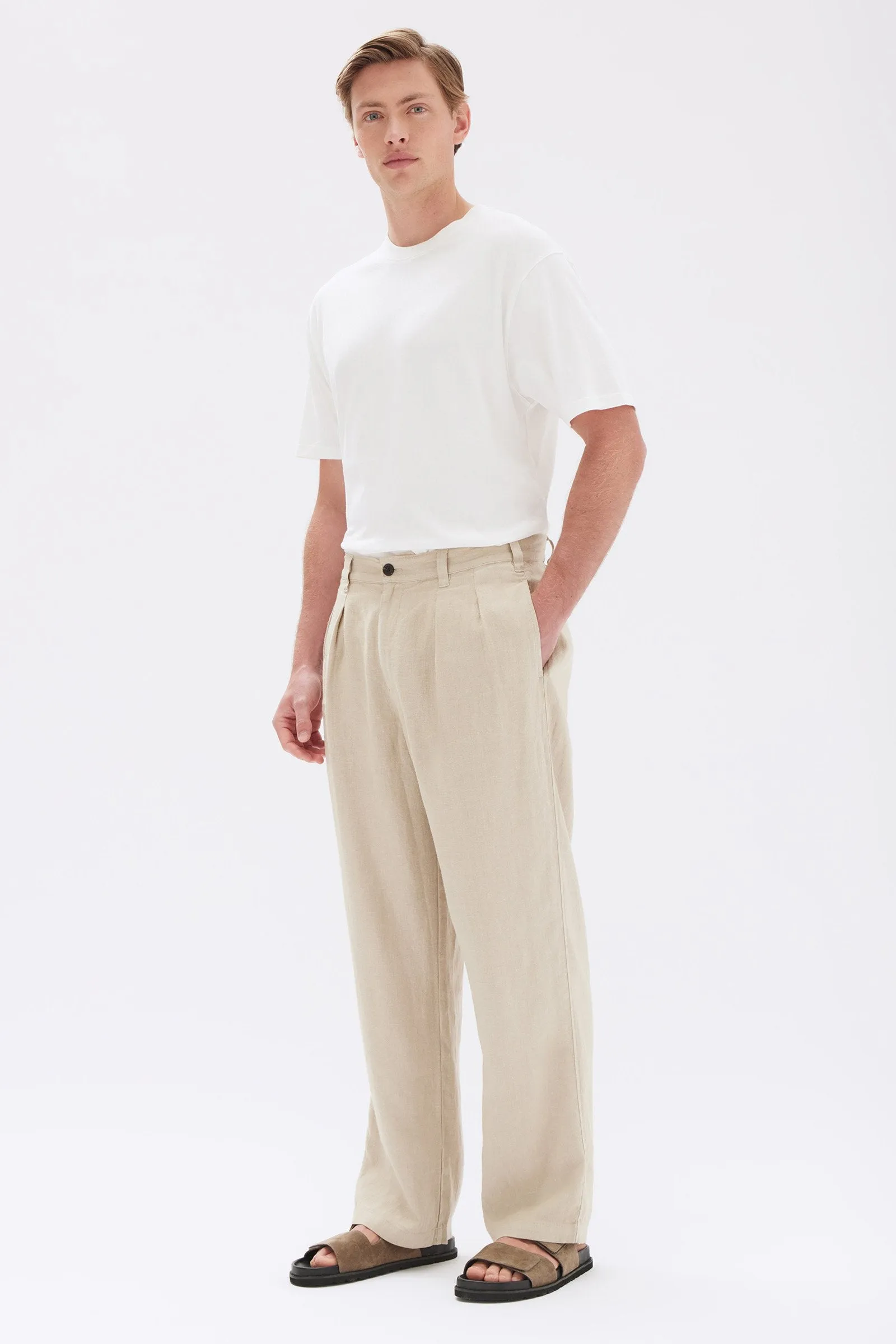 Miles Pleated Linen Chino sold by Assembly Label product image thumbnail 2