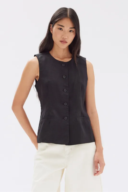 Calla Linen Top sold by Assembly Label