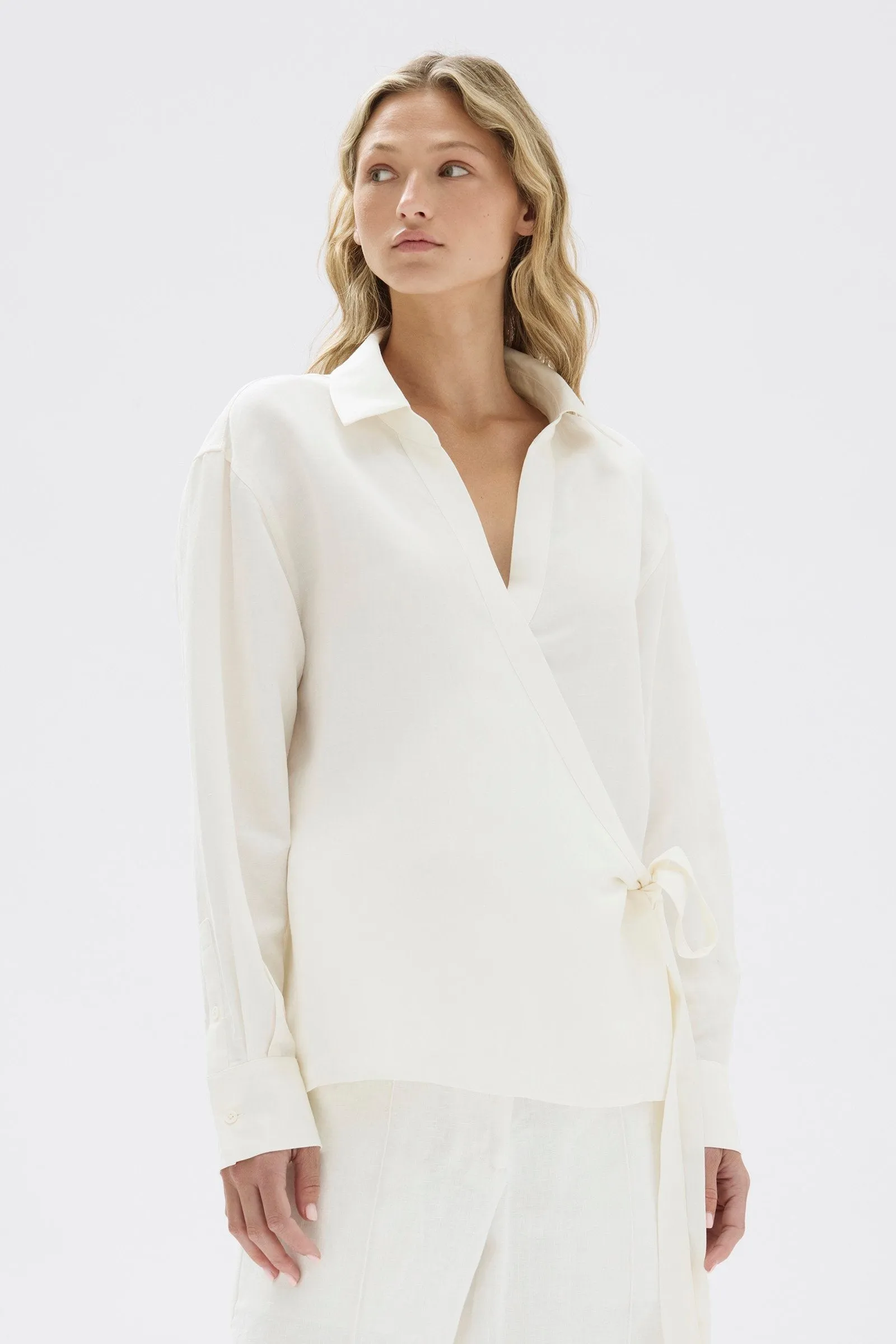 Allegra Linen Silk Wrap Shirt sold by Assembly Label product image thumbnail 2