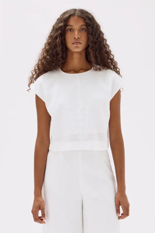 Tori Linen Top sold by Assembly Label