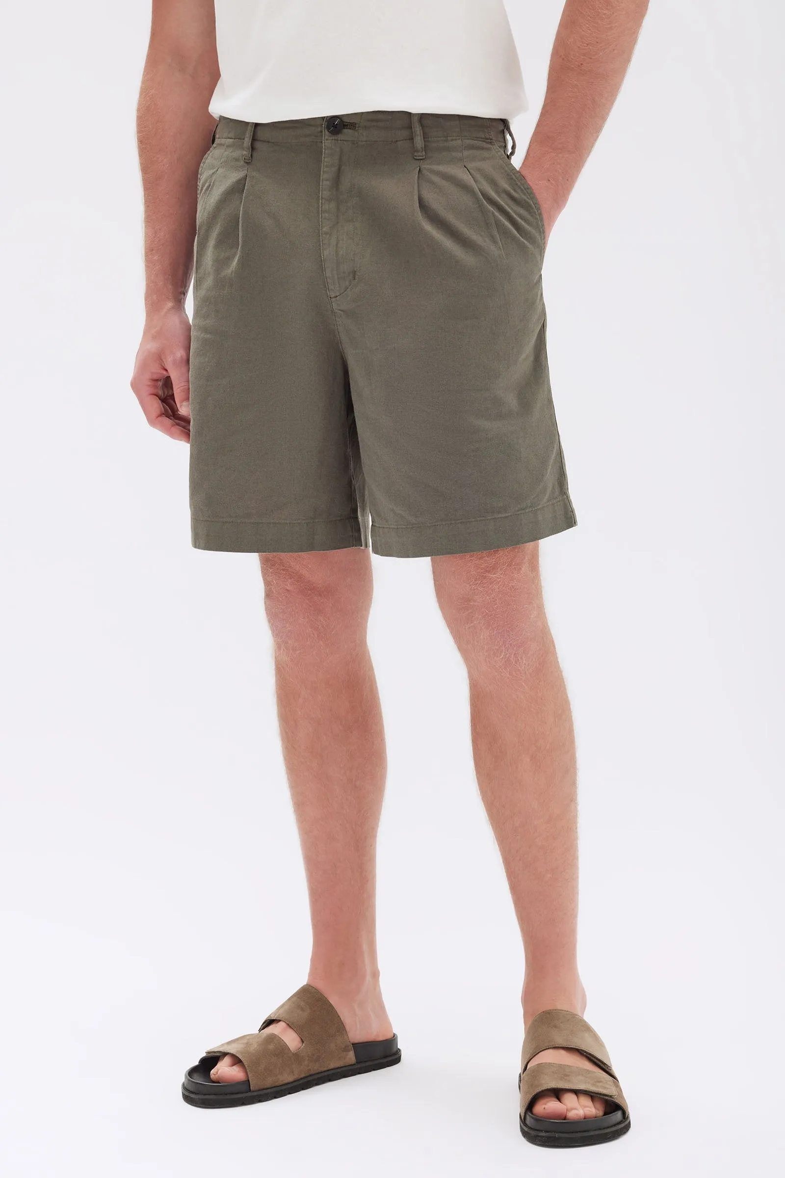 Stan Pleated Cotton Linen Short sold by Assembly Label product image thumbnail 2