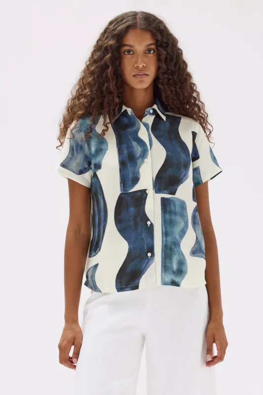 Womens Glaze Print Linen Silk Shirt sold by Assembly Label