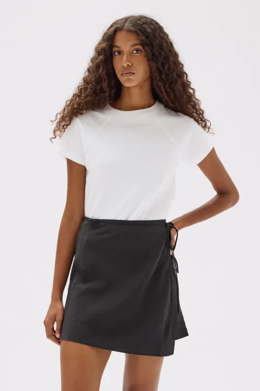 Heather Silk Blend Wrap Mini Skirt sold by Assembly Label