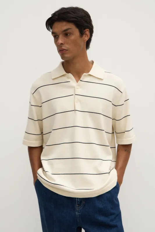 Simon Stripe Knit Polo sold by Assembly Label